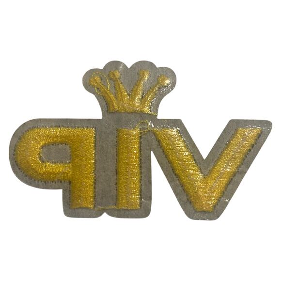 VIP with Crown Iron On Patch - Picture 3 of 3